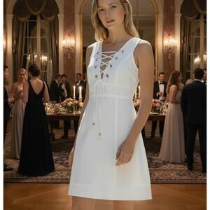 J.Crew Dress Corset Cream Wedding Whimsey Fairy SZ 8 Sleeveless Twill Cotton